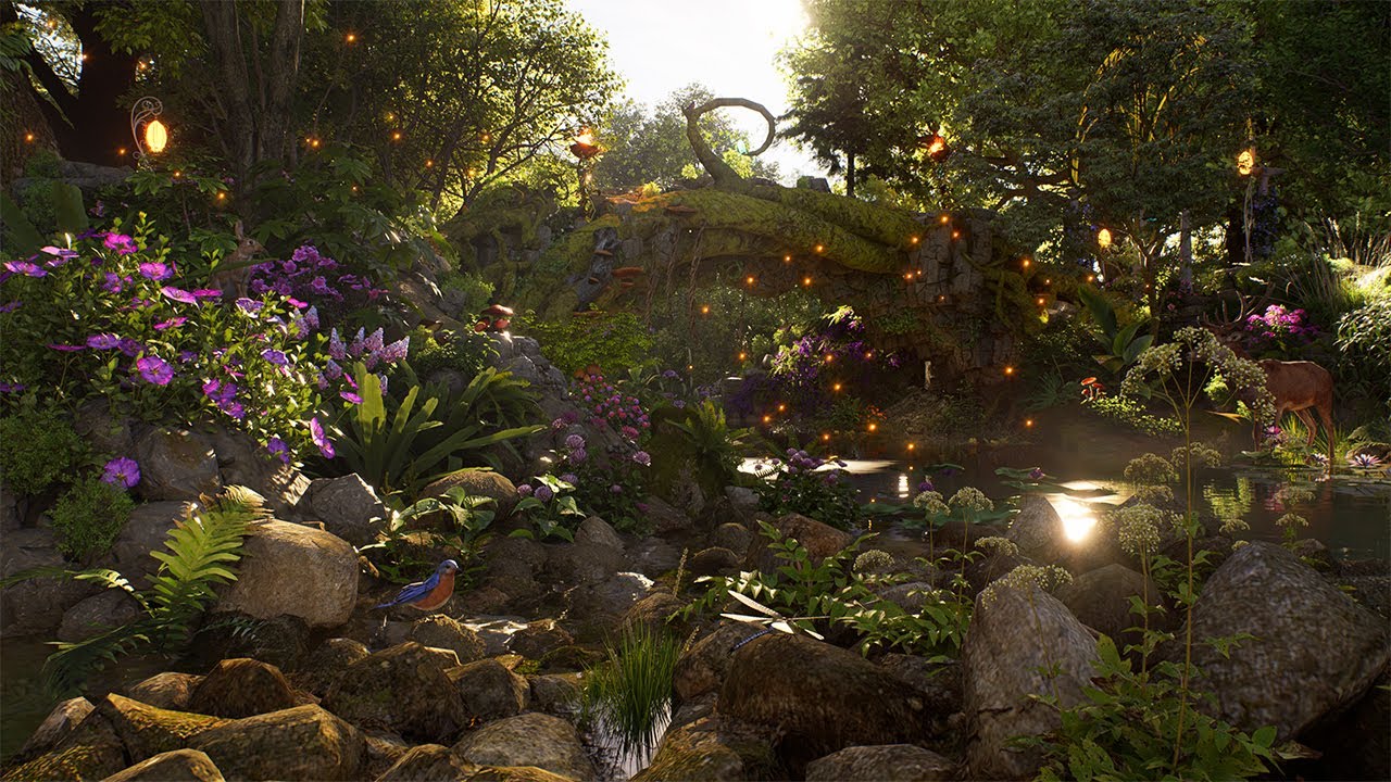 Elven Forest Ambience Peaceful Sunny Day on the Elven Bridge Nature & Water Sounds to Relax