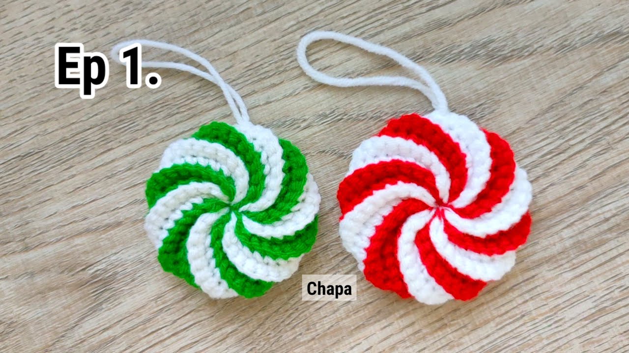 Ep1.🍭🎄 Crochet a Candy Christmas Decorations Tutorial step by step #crochet #crochettutorial