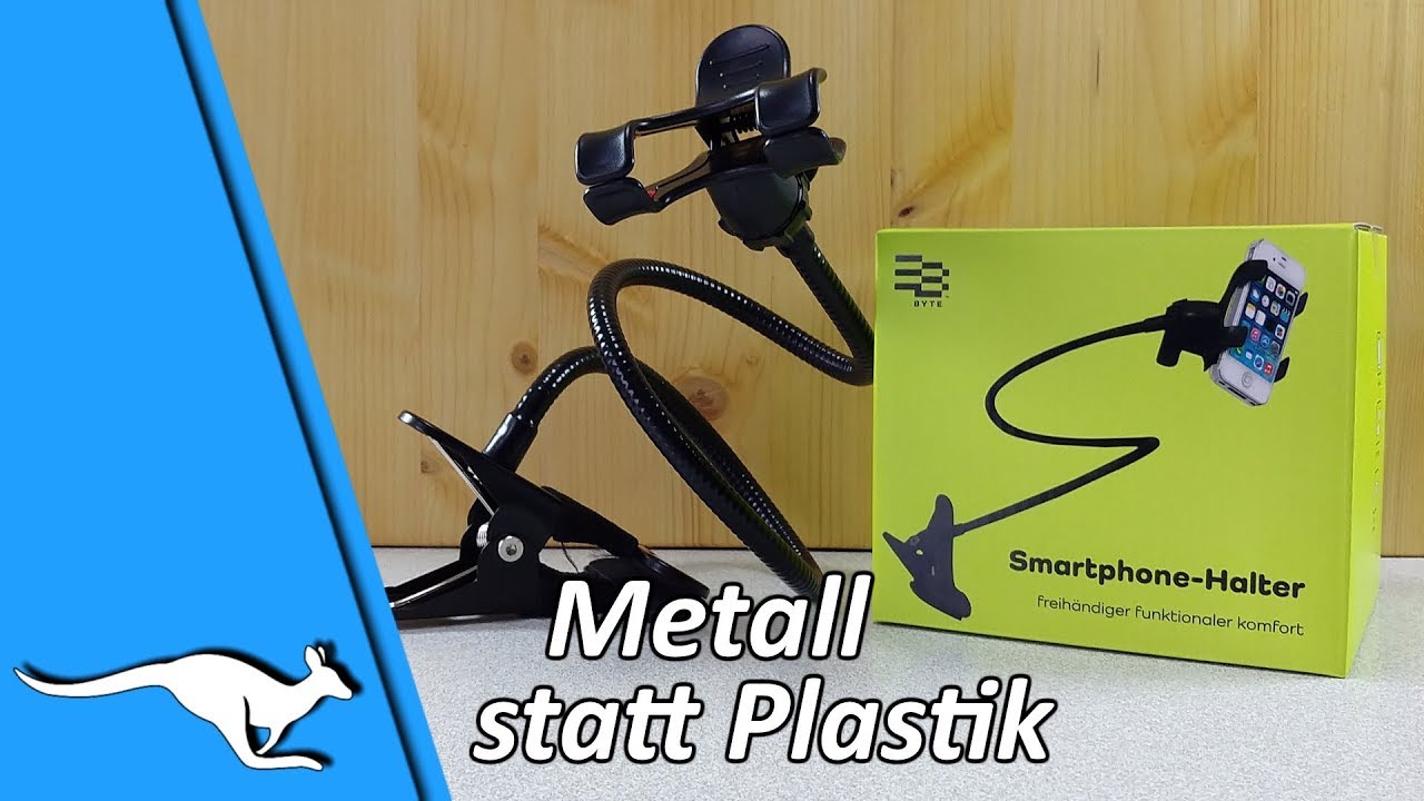 Smartphone-Halter: Tischklammer und Schwanenhals aus Metall