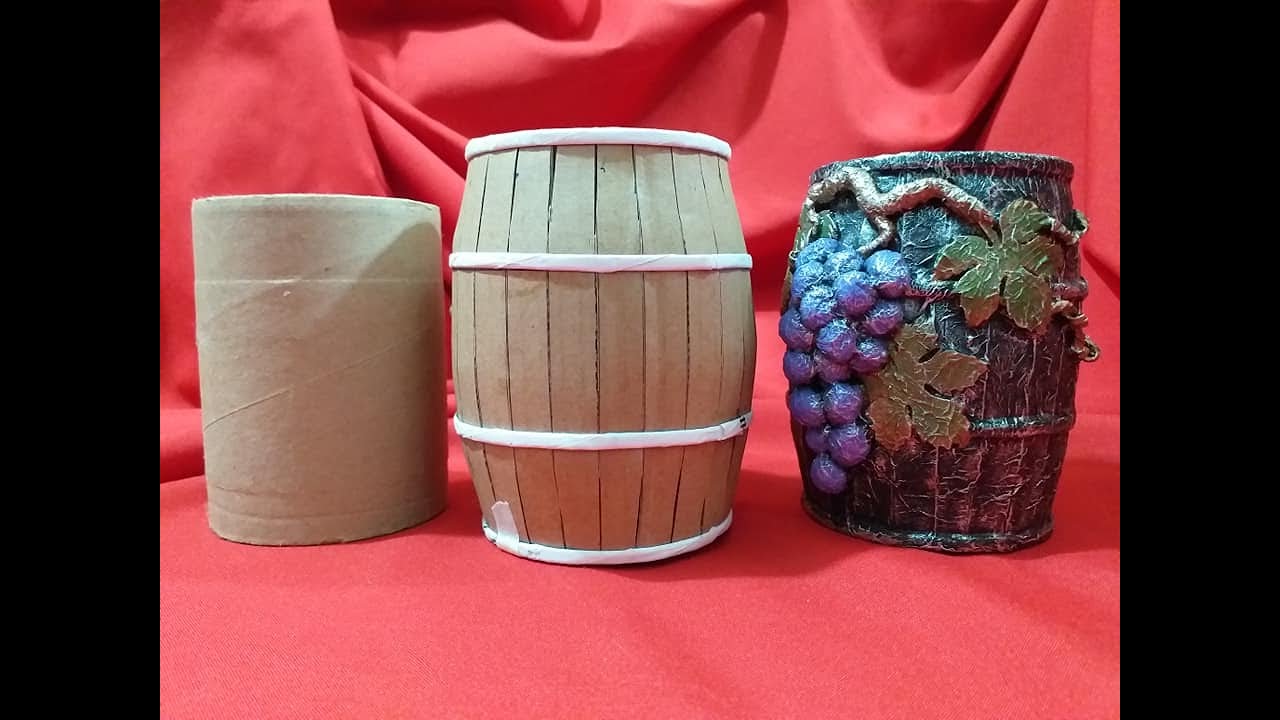 DIY- BARRIL O TONEL ESPECIAL DE CARTON  PASO # 1