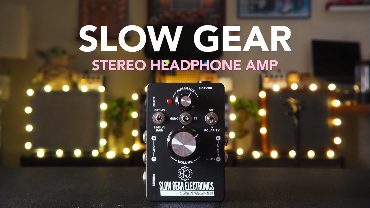 Slow Gear Electronics // Stereo Pedalboard Headphone Amp + Aux In (Stereo Demo)