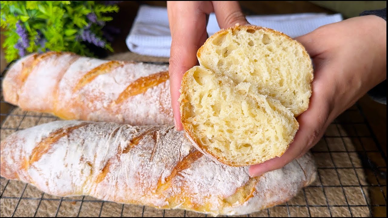 Simple No-Knead Bread with ONLY 4 Ingredients! Make Dough While You Sleep!