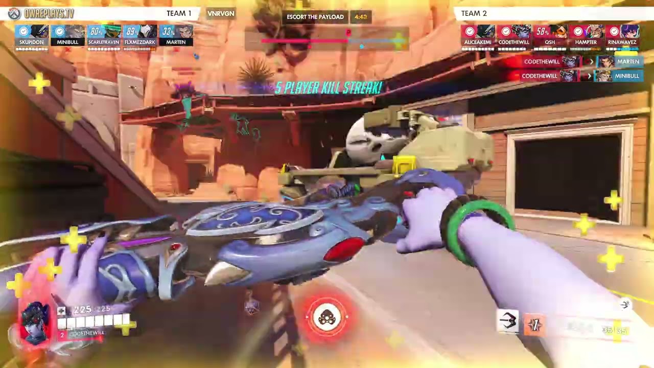 Widow on 150ms Ping by CODETHEWILL &mdash; Overwatch Replay VNRVGN