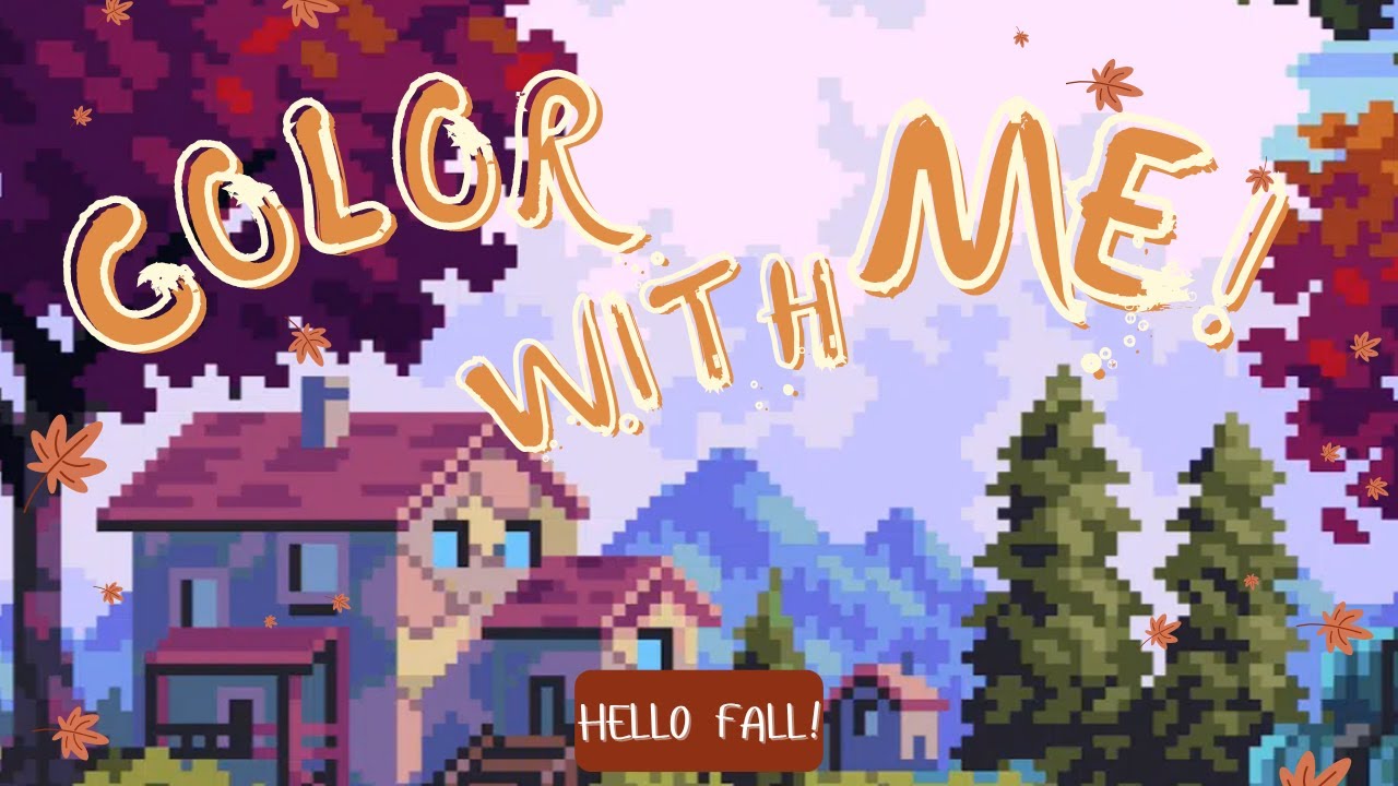Color With Me: ASMR | Fall Pixel Art |Gaming Sounds