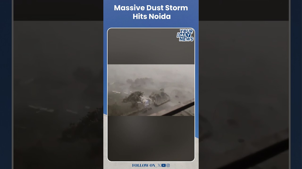Massive Dust Storm Hits Noida | Safal Store Collapses Outside Jaypee Aman Society