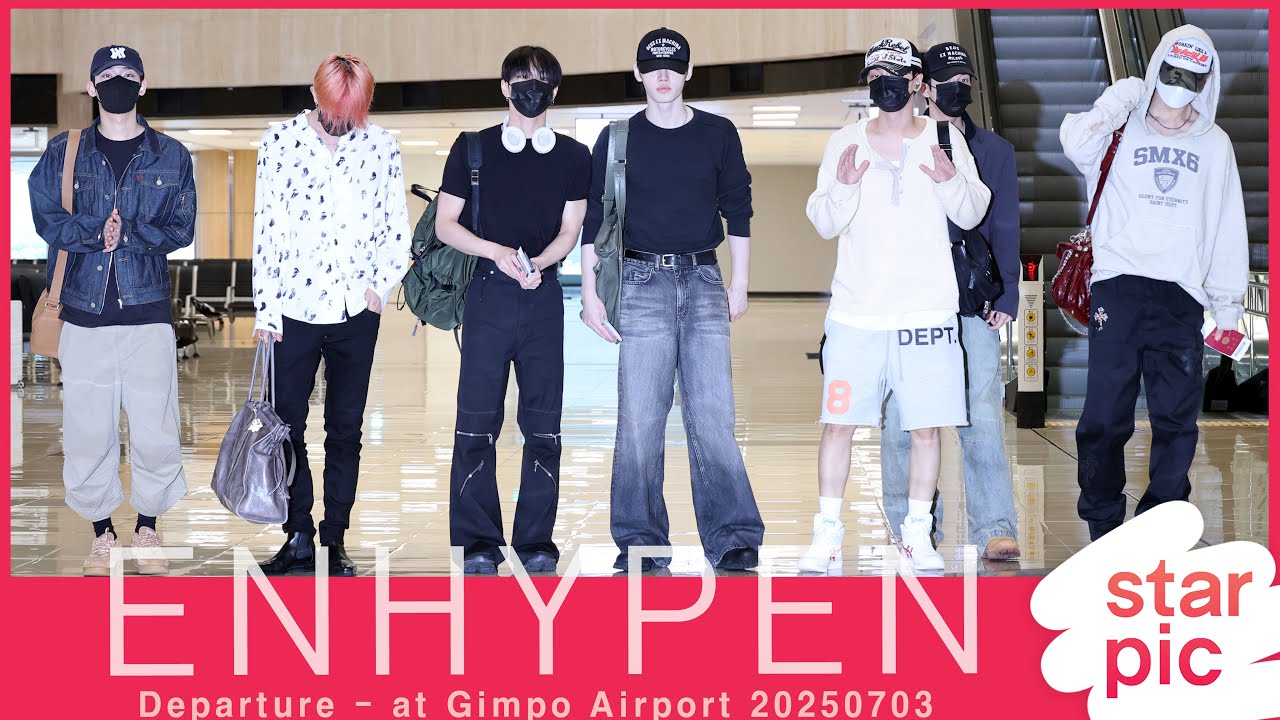 엔하이픈 '아침부터 멋진 모습으로~'  [STARPIC] / ENHYPEN Departure - at Gimpo Airport 20250703