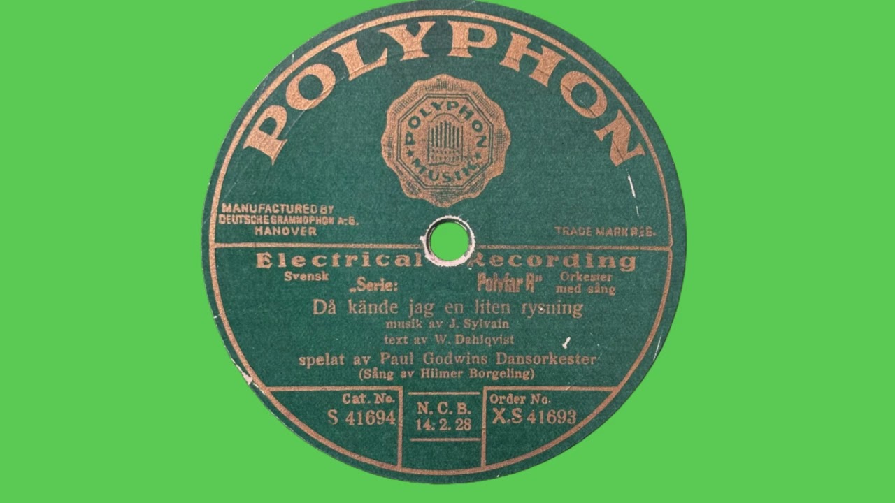 Då kände jag en liten rysning - Hilmer Borgeling [1930]