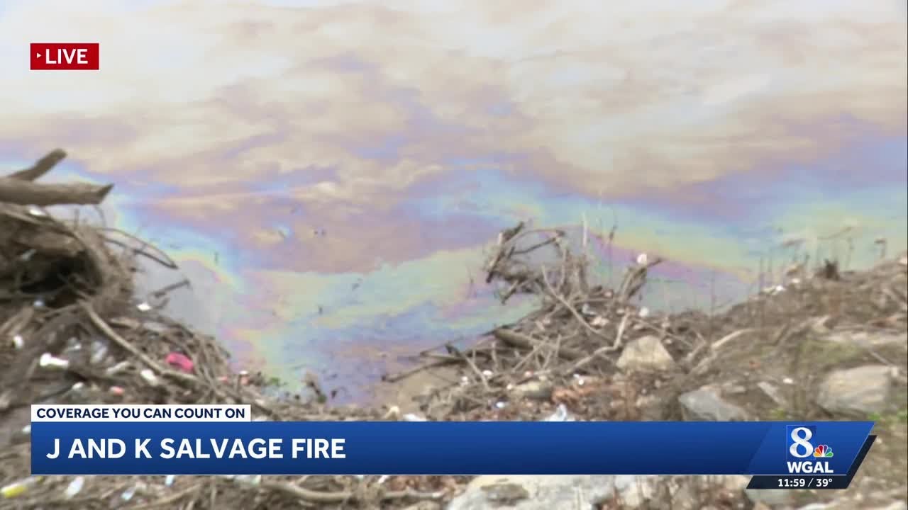 Oil sheen in Susquehanna River raises concerns after large fire at J&K Salvage