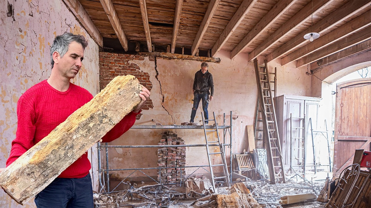 New Oak Beams and Joists to SAVE the Abandoned Coach House