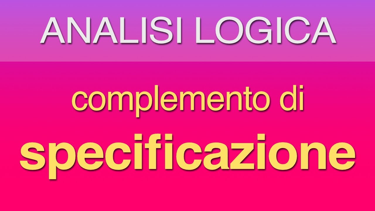 Complemento di specificazione