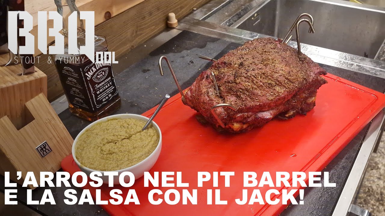 L'arrosto di vitello nel pit barrel. Con una salsa al whisky!
