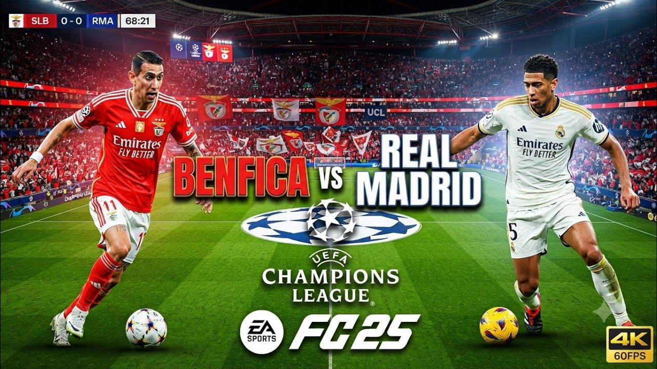 Benfica Vs Real Madrid | EA FC 25 | Champions League 4K 60FPS