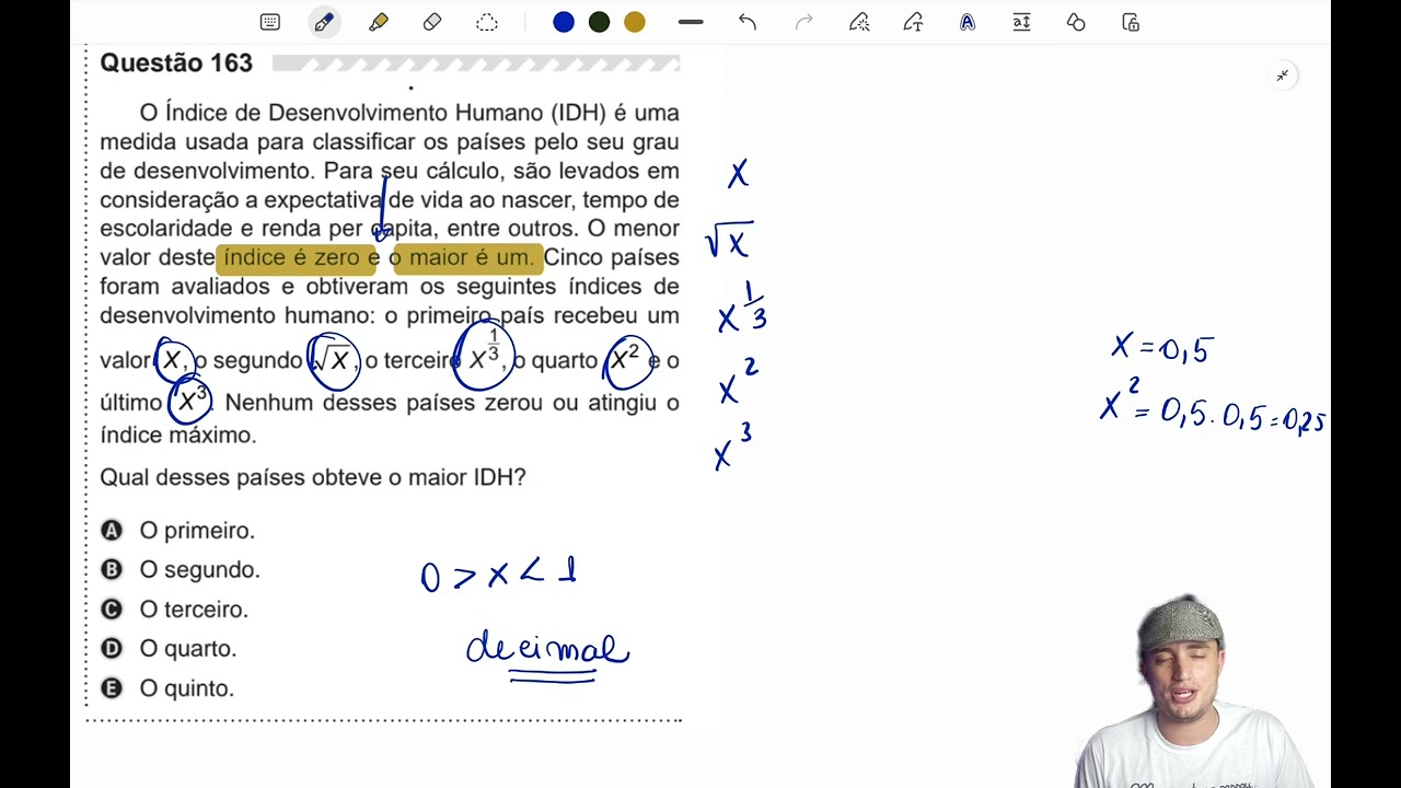 ENEM 2019 | O Índice de Desenvolvimento Humano (IDH) é uma medida usada para classificar os países..