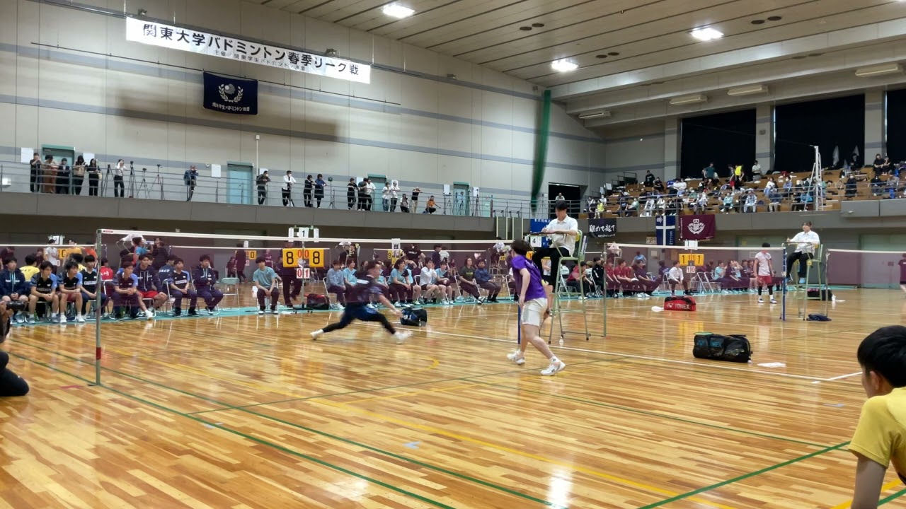 馬屋原光大郎(日本体育大学)vs藤原睦月(明治大学)　【2024年度関東大学バドミントン春季リーグ戦】