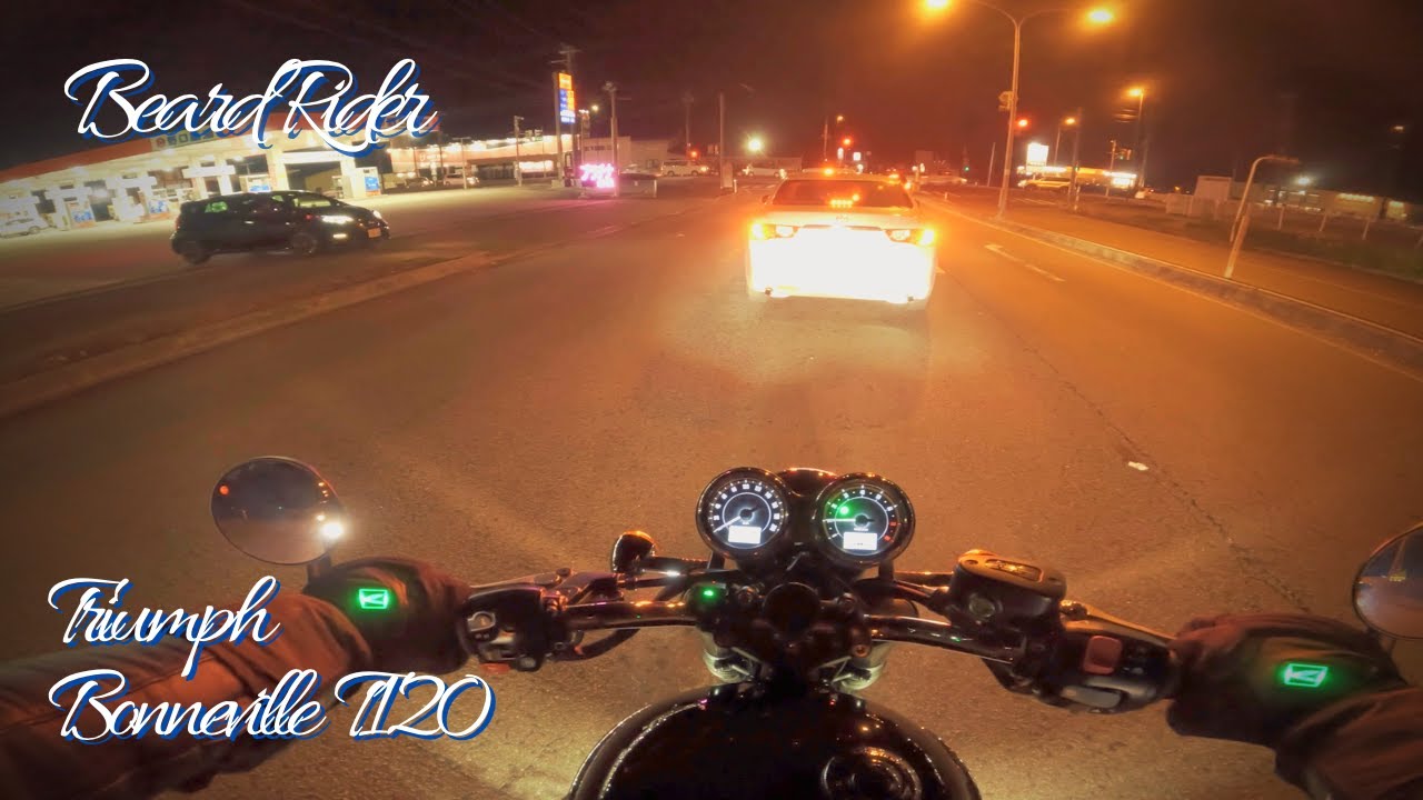 [018] Bonneville T120  Night Ride National Route 48 | Pure Exhaust Sound  [2022 Autumn]