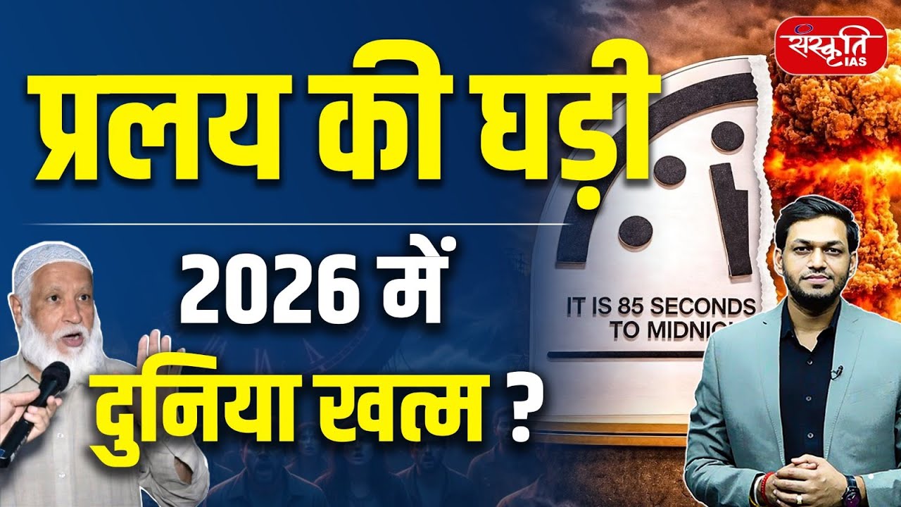 Doomsday Clock | प्रलय की घड़ी! 2026 में दुनिया खत्म? | When & Why Was It Created? | Sanskriti IAS