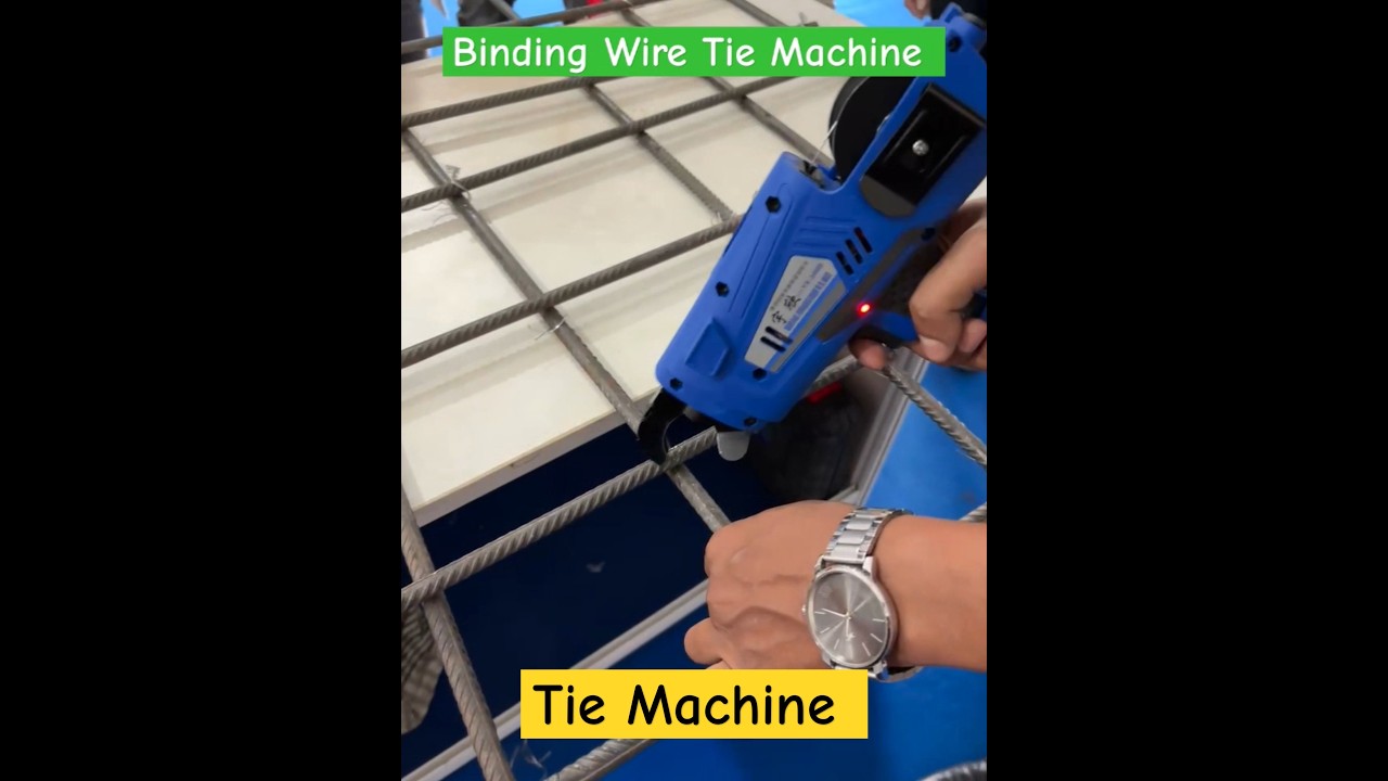 Binding wire Tie Machine #rebar #steel #steelwork #steelbending #shorts ##slabsteelwork
