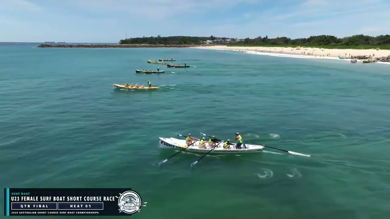 Enchiladas: Quarter Final of the u23 Female Surf Boat Short Course Championships - SLSA footage