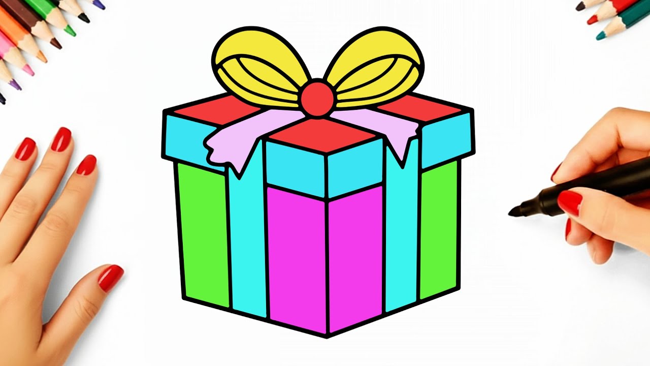 Comment dessiner une boîte cadeau de Noël - ❤️