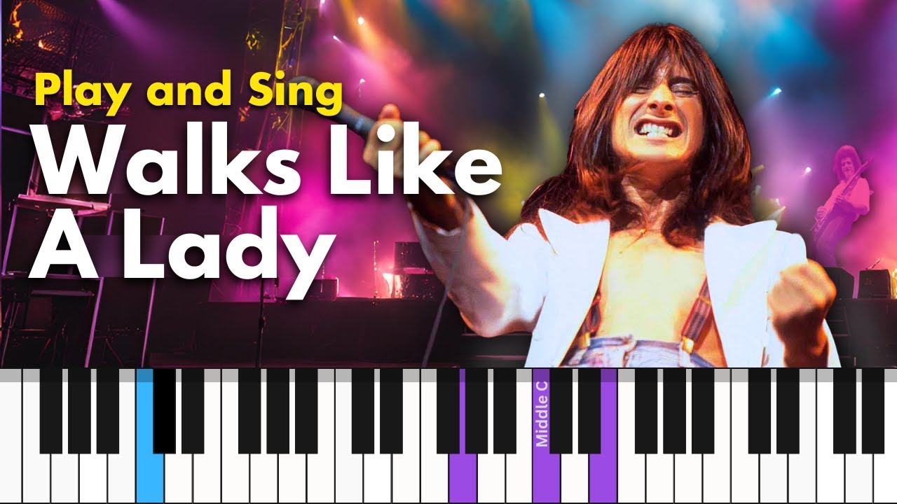 How to play WALKS LIKE A LADY by Journey - Piano for Singing Along