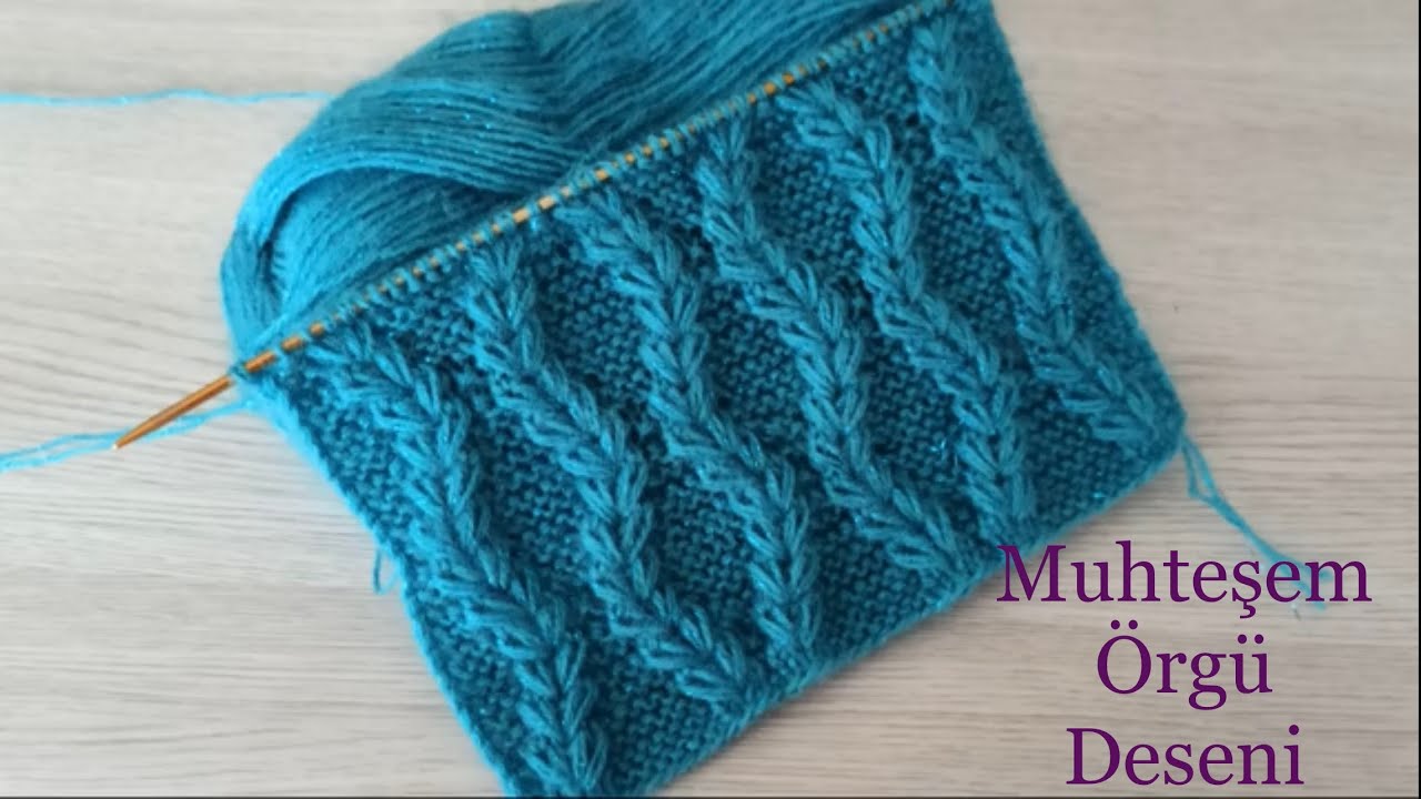 Muhteşem üç boyutlu örgü modeli 🧶easy 🧶knitting 🧶crochet