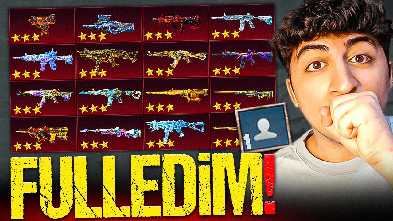 1 LEVEL HESABIN TÜM SİLAHLARINI FULLEDİM! (100 MALZEME)