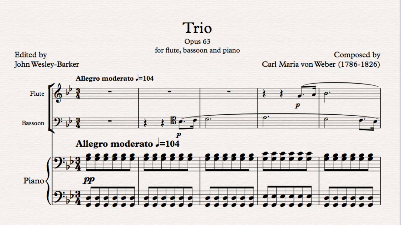 Weber: Trio Opus 63 for flute, bassoon and piano
