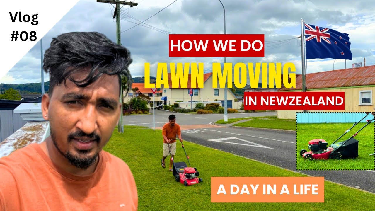 How we do lawn moving in newzealand । न्यूज़ीलैंड में घर की घास कैसे काटते है । @goldymajok @Uber 