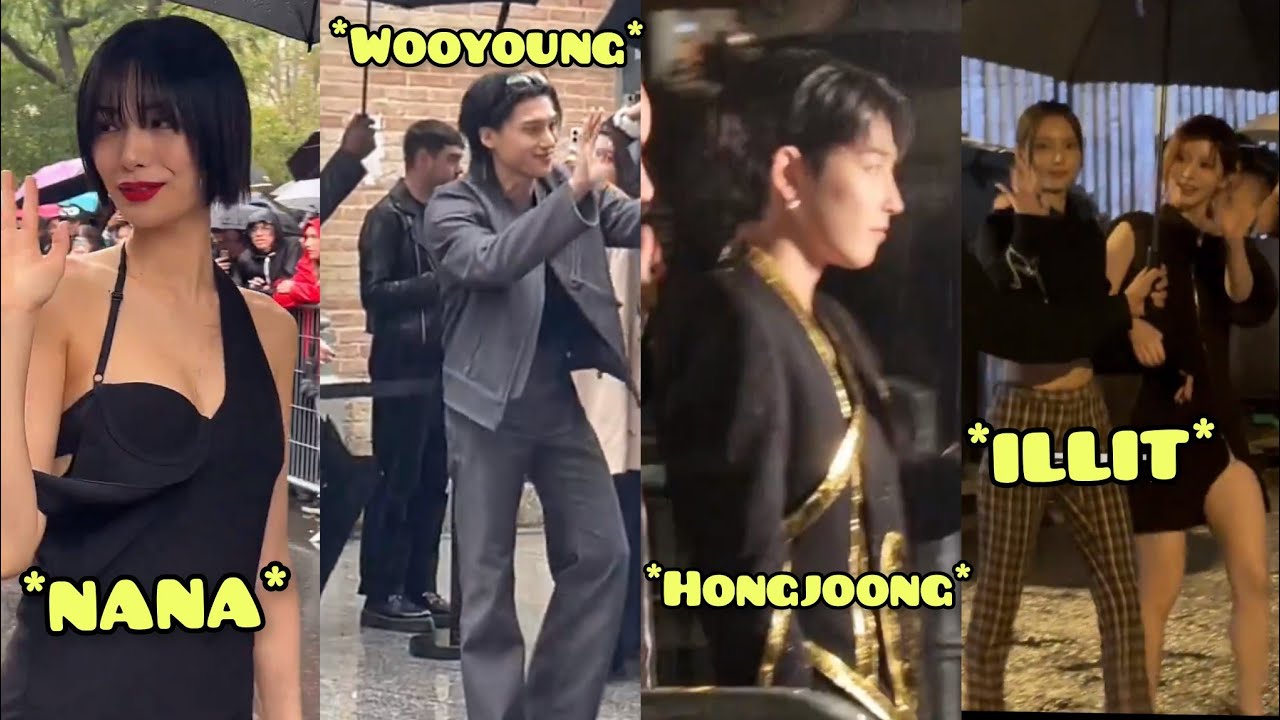 에이티즈 홍중 우영, 아일릿, 나나 Hongjoong, Wooyoung, ILLIT,  NANA at Paris Fashion Week Balmain, Courreges, Acne