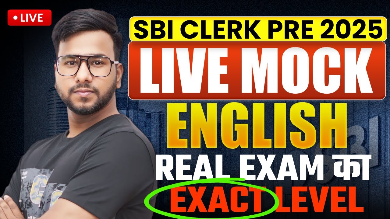 SBI CLERK Pre 2025 | English Mock-1 | Live English Mock Test Solutions | English by Varun Chitra Sir