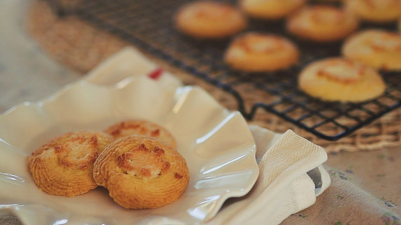 Coconut Butter Cookies/코코넛 버터쿠키 만들기/ココナッツバタークッキー