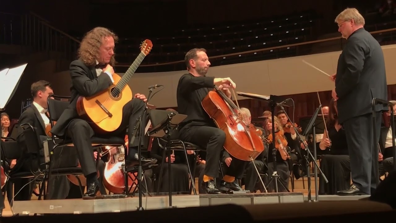 Unusual: solo guitar and cello. The final part of S. Struk 's concert. Гитара и виолончель. Струк