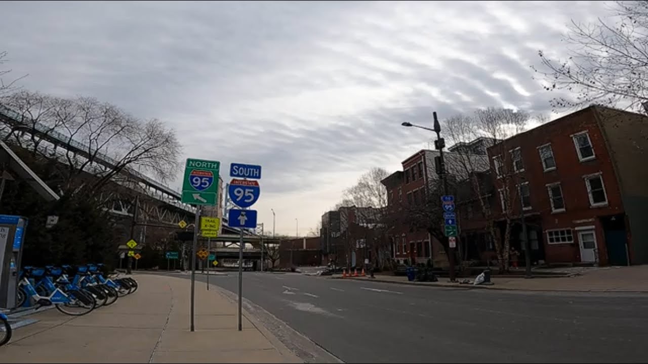 Mid-Morning Walk * Race Street Ben Franklin Bridge to Water Street * City Sights & Sounds * ASMR