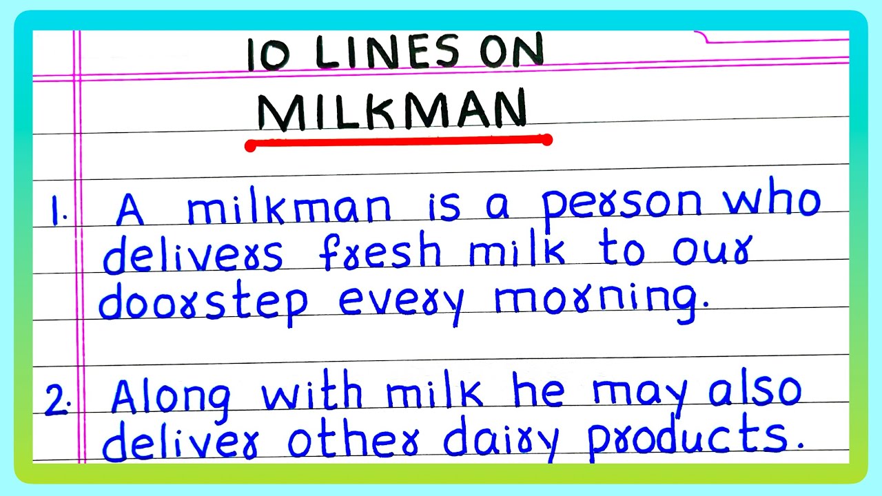 Few Lines on MILKMAN | 10 Lines about Milkman | in English