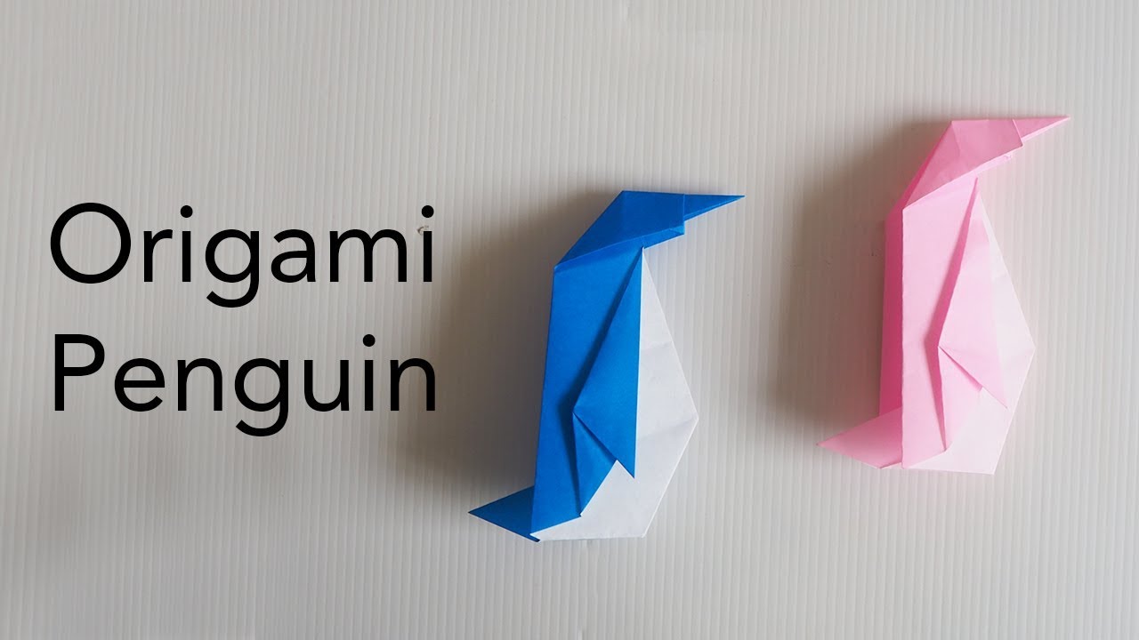 Easy Origami Standing Penguin Tutorial designed by Keiji Kitamura