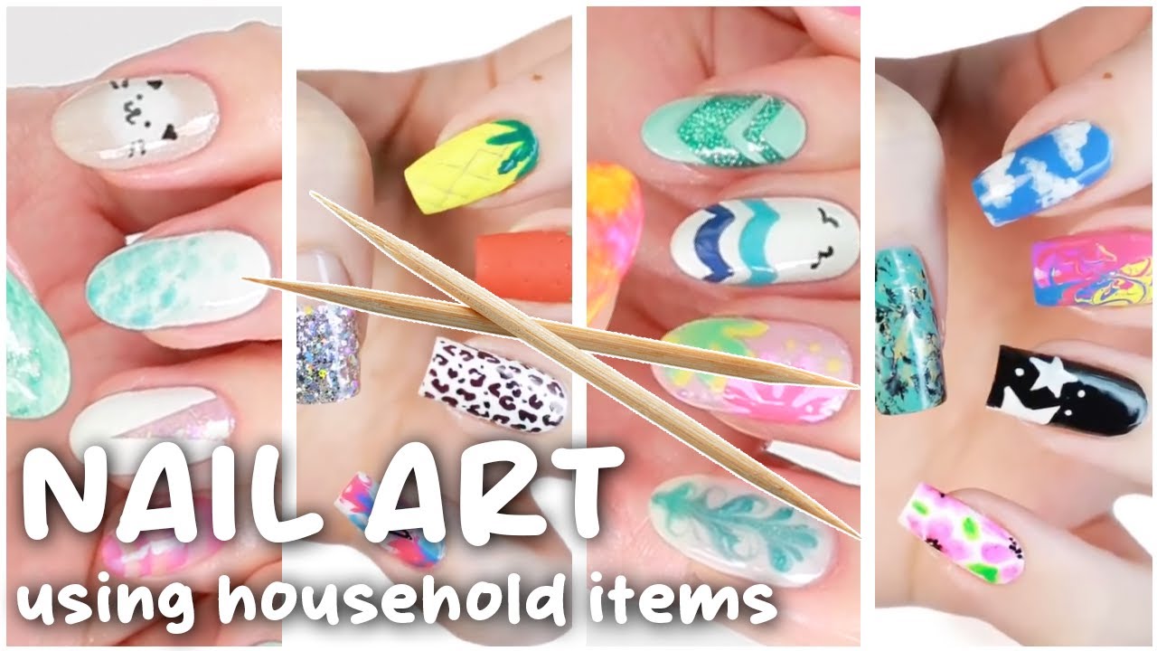 Huge Nail Art Design Compilation Using ONLY Household Items! 🪥