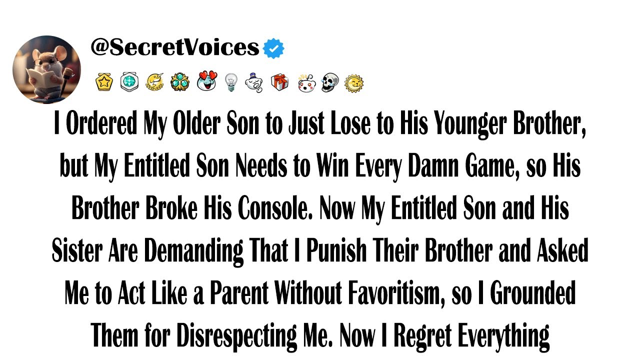 I Ordered My Older Son to Just Lose to His Younger Brother, but My Entitled Son Needs to Win Ever...