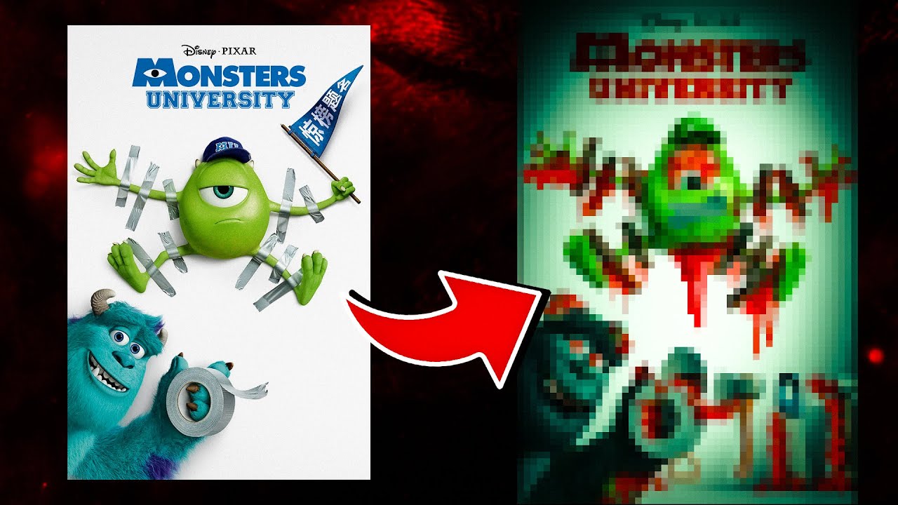 Плакаты PIXAR превратились в УЖАСАЮЩИЕ шедевры ужасов