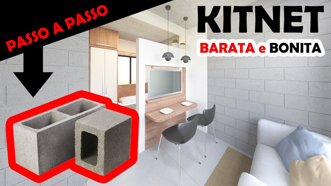 COMO FAZER KITNET (BARATA e BONITA) PARA ALUGAR- BLOCOS de CONCRETO