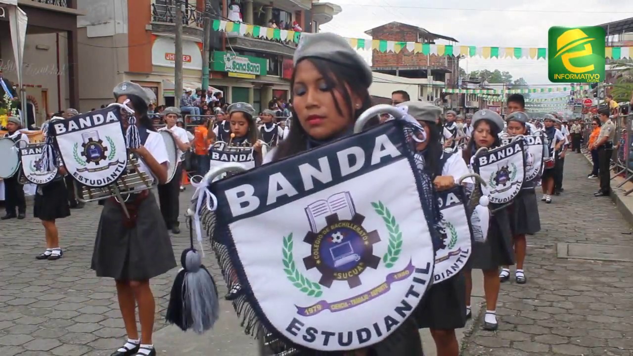 Desfile Cívico en Sucúa, por sus 55 años de cantonización