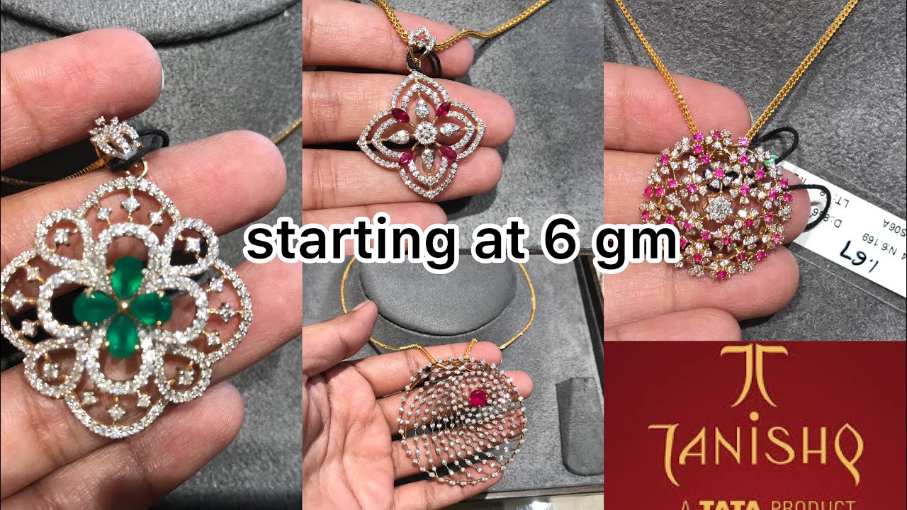 Tanishq gold and diamond jewellery designs with price || diamond pendant with chain | tanishq