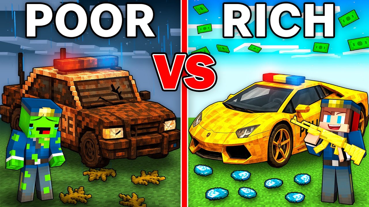 Mikey POOR vs JJ RICH Police Car Survival Battle in Minecraft ! - Maizen