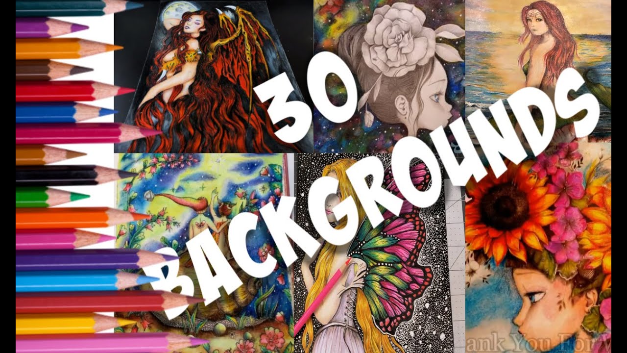 30 Colored Pencil Backgrounds With Tutorial