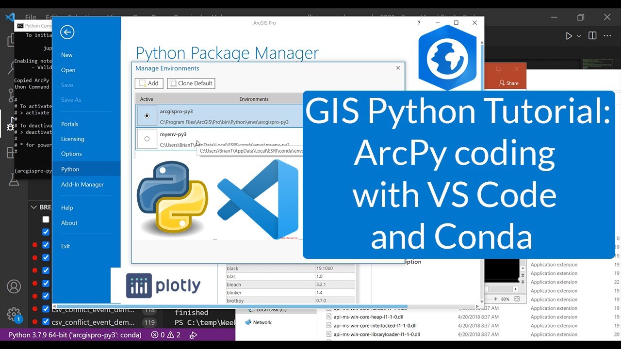 GIS Python Tutorial: ArcPy Coding with VS Code and Conda #GIS #Python #Code #ArcPy #ArcGIS Pro