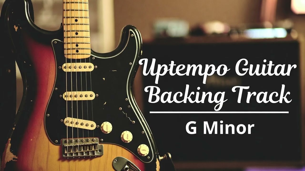 Neon Shadows - Uptempo G Minor Guitar Backing Track (100 BPM)