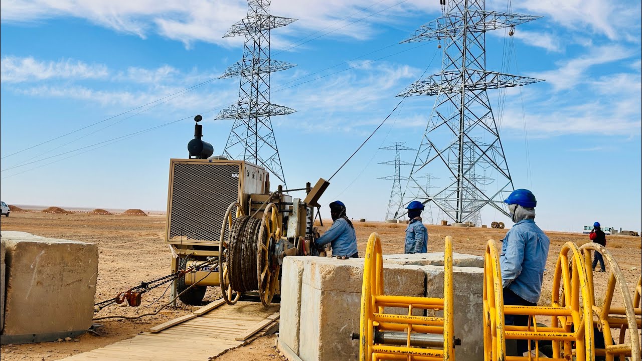 Conductor stringing for quad bundle, 380kV line #community