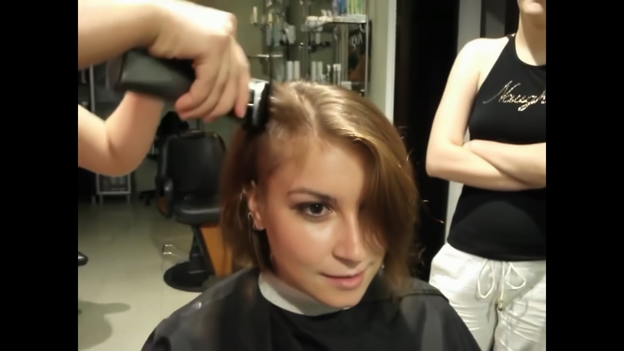 Classic video - Romanian girl shaves her head in a salon for charity (HD remaster and edit)