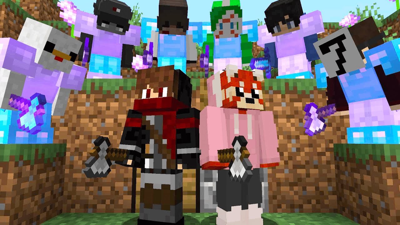 2 Minecraft Speedrunners VS 6 Hunters REMATCH