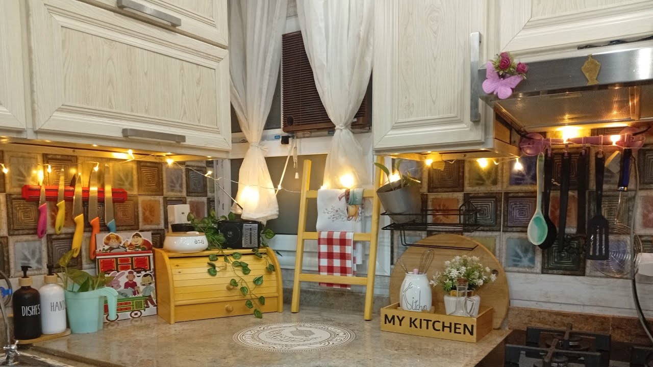 واخيرا 🧨فرشت المطبخ بلحجات الجديده 💃خليته مطبخ عروسه وجوله في المطبخ بعد الديكورات 🥰❤️