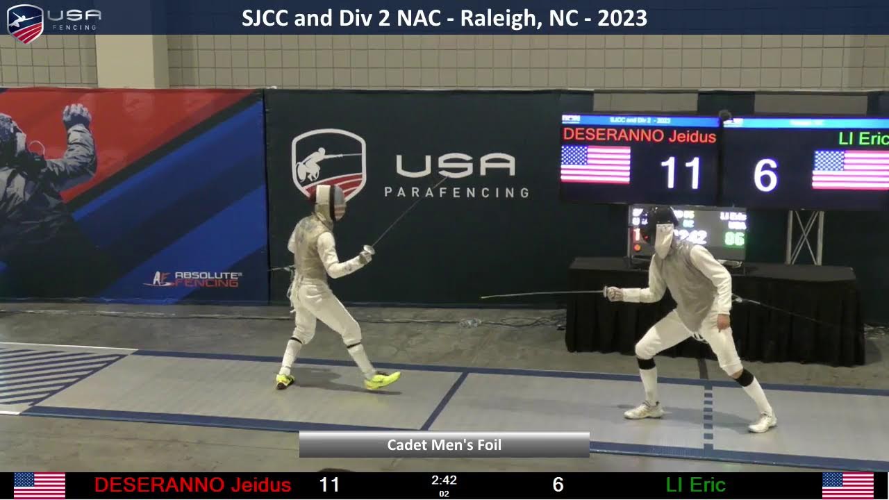 SJCC and Div 2 NAC - Cadet Men's Foil - Final  - Raleigh, NC  - 2023